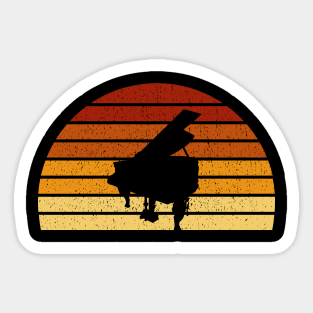 Vintage Sunset Piano Gift For Pianists Sticker